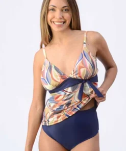 tankini falso cinto hojas