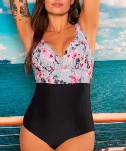 malla entera busto estampado