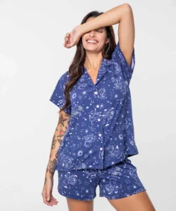 pijama en modal abotonado estampado