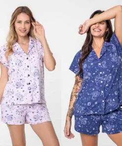 pijama en modal abotonado estampado