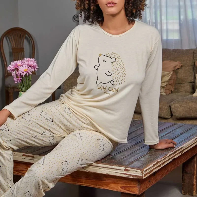 PIJAMA M/L MODAL PANT.ESTAMPAD