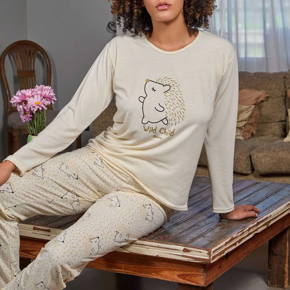 PIJAMA M/L MODAL PANT.ESTAMPAD