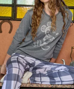 PIJAMA M/L MODAL PANT.CUADROS