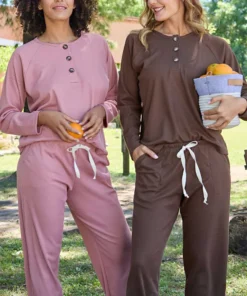 PIJAMA M/L WAFLE C/ BOTONES