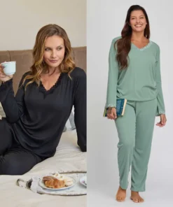 PIJAMA M/L MORLEY C/PUNTILLA AL TONO