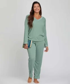 PIJAMA M/L MORLEY C/PUNTILLA AL TONO