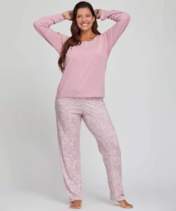PIJAMA M/L MODAL PANTALON ESTAMPADO
