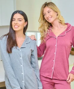 PIJAMA M/L ABOTONADO LISO