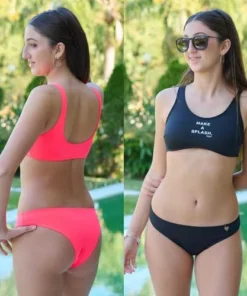 malla 2 piezas lisas top + vedet