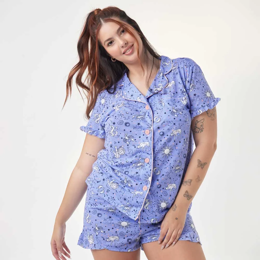 pijama abotonado estampado