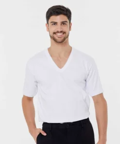 camiseta interlock m/corta c/v