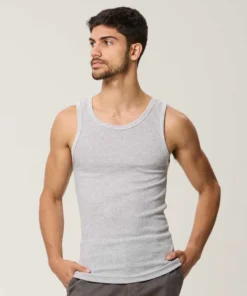 camiseta musculosa gris melange