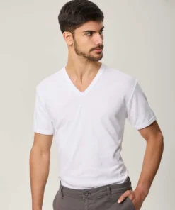 camiseta termica m/corta cuello v