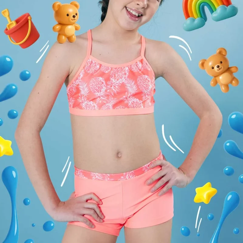 malla niña top + minishort