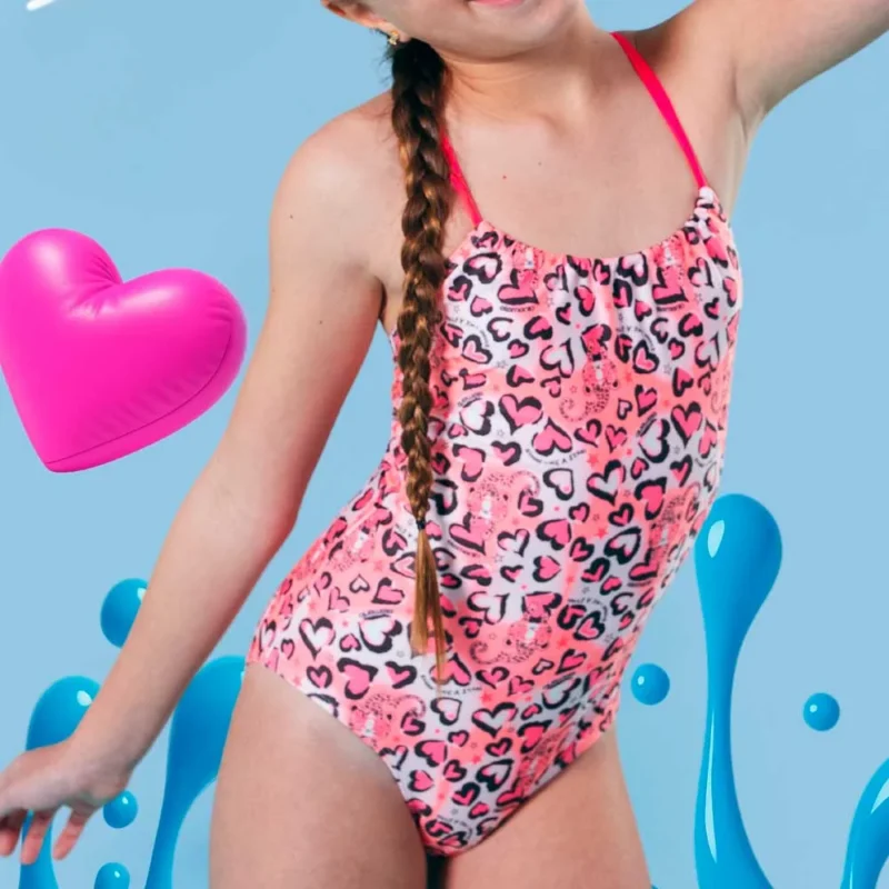 malla niña entera animal print
