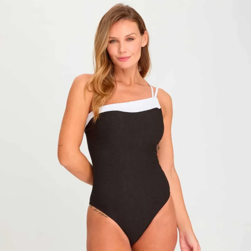 Alternative view of malla entera strapless texturada