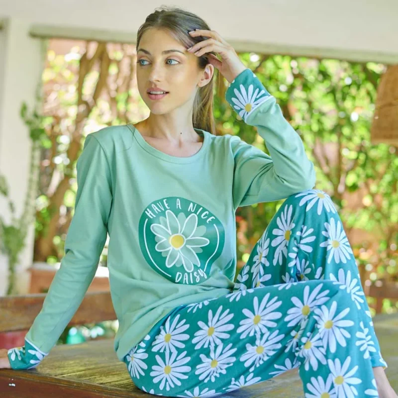 pijama m/l pantalon estampado
