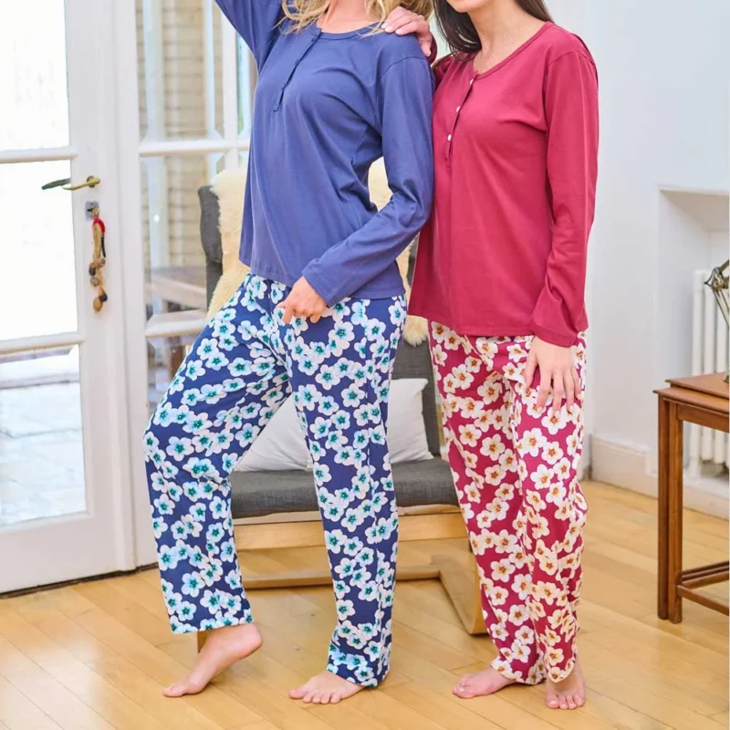 PIJAMA M/L pantalon liso LISO